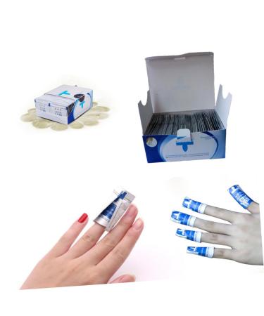 SOESFOUFU 200 Pieces Nail Polish Remover Phototherapy Glue Gel Armor Kit