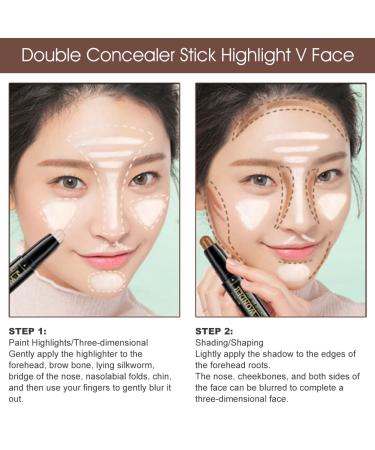 2-in-1 Contouring Pencil & Concealer - Versatile Makeup Highlighter for All Skin Types | International Shipping Available - Buy Online on GoSupps.com