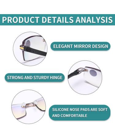 SCJJZ Blue Filter Glasses - Anti-Blue Light Rimless Reading Glasses (2 Pack) | Comfortable & Stylish Eye Protection for Screen Use - Buy Online on GoSupps.com