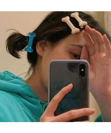 AJTUTUS Cartoon Bone Hair Clips Acrylic Dog Bone Hair Clips Brooch Hair Clamps Barrettes for Girls Women Halloween Costume - Buy Online on GoSupps.com
