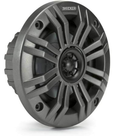 KICKER KM4 4-Inch Marine Coaxial Speakers with Tweeters - 2 Ohm - Charcoal/White Grilles - Buy Online on GoSupps.com