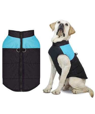 Dog coat for small dogs dogs jacket warm dog coat winter winter jacket dog coat waterproof winter coat dog for small medium-sized dogs with D-ring windproof dog jacket xl blue