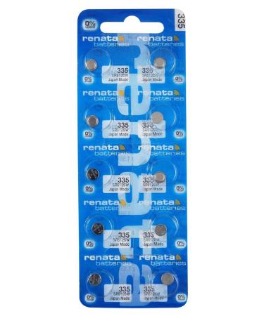 Renata 335 SR512SW Batteries - 1.55V Silver Oxide 335 Watch Battery (10 Count) 10 Batteries