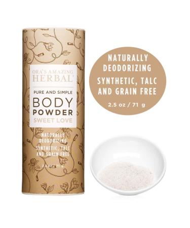 Ora's Amazing Herbal Sweet Love Body Powder - Talc Free, Vanilla Scented Bath Powder with Frankincense, Amber & Ylang Ylang - 2.5 oz - Buy Online on GoSupps.com