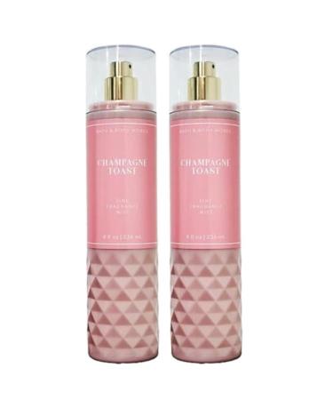 Bath and Body Works CHAMPAGNE TOAST Fine Fragrance Mist - NEW LOOKS 2022 - PACK OF 2 (FULL SIZE MIST 8FL OZ / 236 ML)