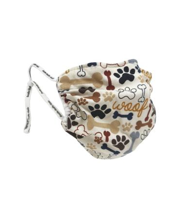 Breathe Healthy Face Mask Reusable Mask for Kids Adjustable Breathable & Washable Made in the USA Dog Bones and Paw Prints