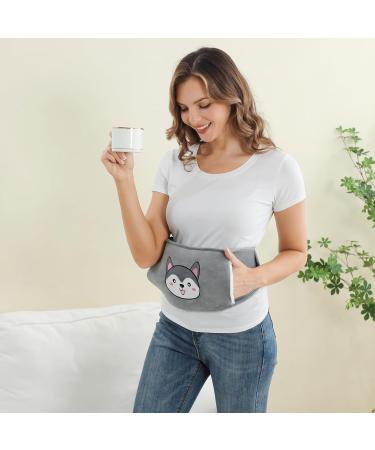 Mokani Wearable Soft Furry Hot Water Bottle with Waist Belt - Grey | Pain Relief for Shoulder, Neck, Hand, Waist, and Back - Buy Online on GoSupps.com
