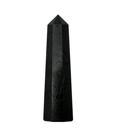 Black Tourmaline Crystal Towers Natural Healing Crystal Point Obelisk for Reiki Healing and Crystal Grid (2