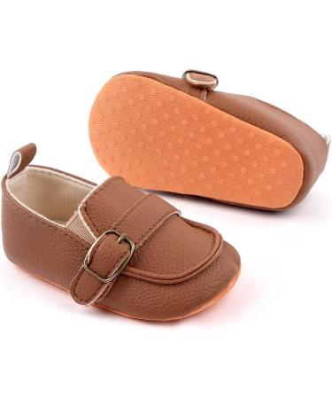 MASOCIO Baby Boys Moccasin Shoes | Soft Sole Anti-Slip Casual Flats | 12-18 Months Brown - Buy Online on GoSupps.com