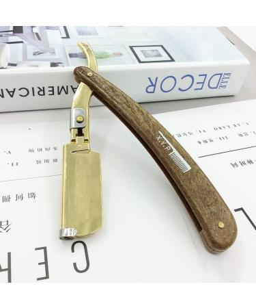 Men's Hand Shaving Razor - Gold Stainless Steel Manual Shaver | Folding Beard Razor (Blades Not Included) - Buy Online on GoSupps.com