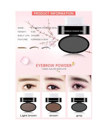 Herbesty Waterproof Eyebrow Powder Stamp Kit - Long-Lasting Easy Application Dark Brown - Reusable Cosmetic Set for Natural Eyebrow Shapes | International Shipping Available - Buy Online on GoSupps.com