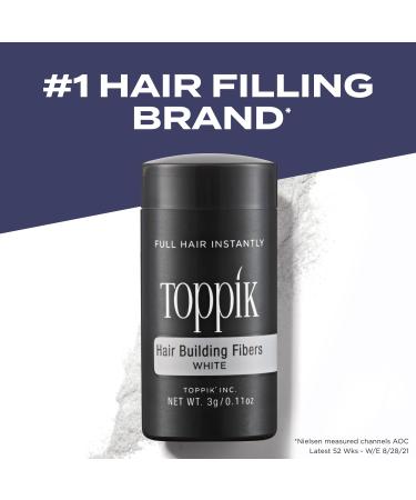 Toppik Hair Building Fibers 12g Fill In Fine or Thinning Hair Instantly Thicker Fuller Looking Hair 9 Shades for Men & Women White - Buy Online on GoSupps.com