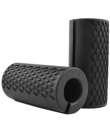 Langbar handle weight lifting dumbbells Pads - Small Size thick dumbbell handles enlarge grip slipproof for bodybuilding fitness grip training 2 pieces of silicone grips black