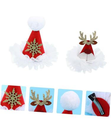 Beaupretty Santa Hat Hair Clip Christmas hairpin Kids Christmas Hairpin Christmas Barrettes Clips cute clips for women girl Christmas Clip cloth props aldult Xmas Hat Hair Clips - Buy Online on GoSupps.com