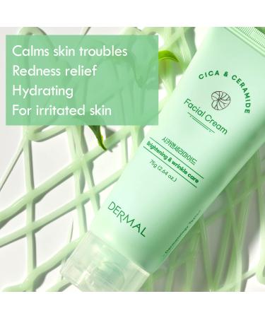 DERMAL Cicamide Hydrating Facial Cream - Soothing Gel for Sensitive & Oily Skin with Ceramide & Centella Asiatica | 2.65 Oz - Buy Online on GoSupps.com