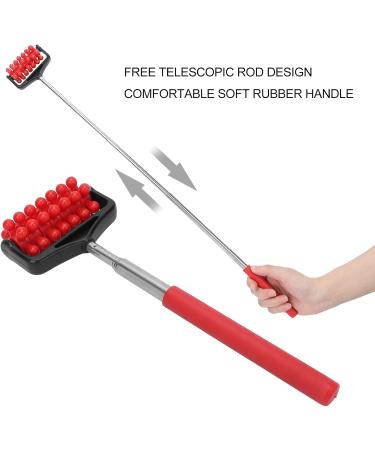 Adjustable Telescopic Back Massage Roller - Relief for Muscle Fatigue & Pain | Portable Manual Massage Device for Men & Women (22cm-59cm Red) - Buy Online on GoSupps.com