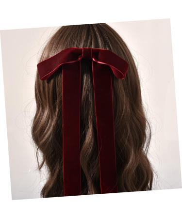 FRCOLOR bridal velvet barrette hair bowknot clip Large Bow Clip big bow hair clip snap barrettes hair bow clip metallic ribbon bowknot hairpin fabric wedding bridesmaid alligator clip - Buy Online on GoSupps.com