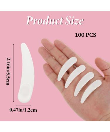 Molain 100 Pcs Cosmetic Spatulas - Mini White Plastic Scrapers for Face & Eye Cream Mixing | Beauty & Skincare Tools for Home & Professional Use - Buy Online on GoSupps.com