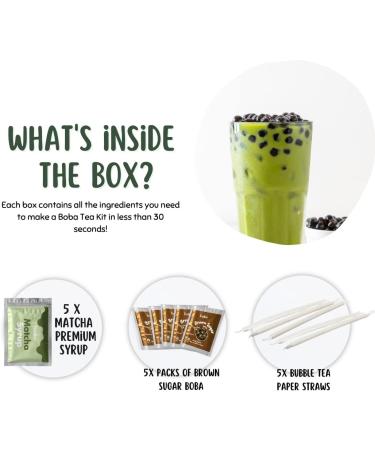 Tealise Instant Marbling Bubble Tea Kit DIY Boba/Bubble Tea Ready in 30 Seconds 5 Serving (Matcha) Syrup-based Vegan - Buy Online on GoSupps.com