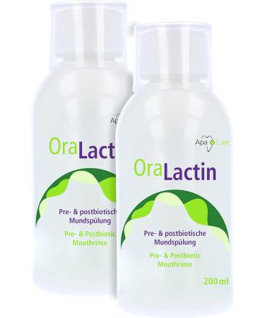 Oralactin Pre-& Postbiotic Mouthwash | Support Healthy Oral Flora | Lactobacteria Fluoride L-Arginine & Hyaluronic Acid | 2x 200ml | International Shipping Available - Buy Online on GoSupps.com
