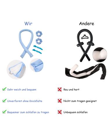 Shop Heat-Free Lock Winders - Silk Curling Bands for Safe Non-Slip Curly Hairstyles (Blue) - Buy Online on GoSupps.com