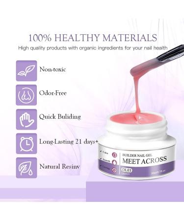 Gel Builder for Nails 3 Colours 20 g Clear Pink White Nail Extension Gel Kit Hard Gel for Nails Builder Nail Gel Kits with Nail Shapes and Acrylic Nail Brush for Nail Art Manicure - Buy Online on GoSupps.com