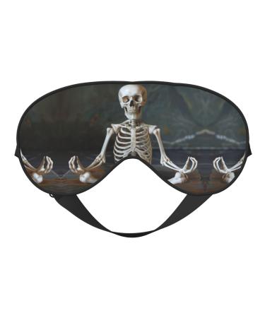 Skeletons Yoga Print Double-Sided Eye Mask Soft and Light Blocking for Enhancing Sleep Quality