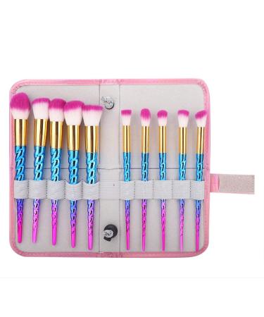 10 pieces of colorful make-up brush set eye shadow foundation Rouge brushes with storage bag Professional Cosmetic Foundation brush powder brush eye brush