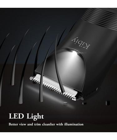 Kibiy Electric Groin Hair Trimmer for Men - IPX7 Wet/Dry Male Pubic Hair Trimmer with LED Indicator Black - Buy Online on GoSupps.com