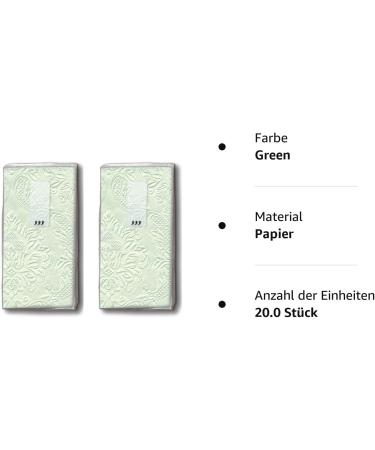 20 Handkerchiefs in Pale Green | 2-Pack Wedding Ornaments | Moments of Joy - Buy Online on GoSupps.com