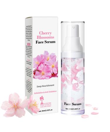 Sakura Face Serum for Women - Cherry Blossoms Face Essence for Teenage Girl - Sakura Hydrating Face Mist - Moisture Face Spray Plump Firm Lift - Exfoliation Anti Oxidation Fade Wrinkle Smooth Tender