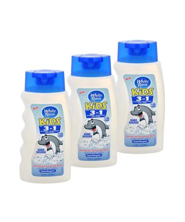 White Rain Kids Pure Splash 3-In-1 Hypoallergenic Shampoo, Conditioner & Body Wash 12 Oz 3 pack