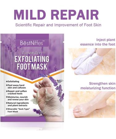 YUNY Foot Peel Mask - 3 Pairs - Exfoliator Peel Off Calluses Dead Skin Callus Remover 100% Natural Ingredients - Get Baby Soft Foot with No Hurt - for Women & Men (Lavender) Multicolor - Buy Online on GoSupps.com