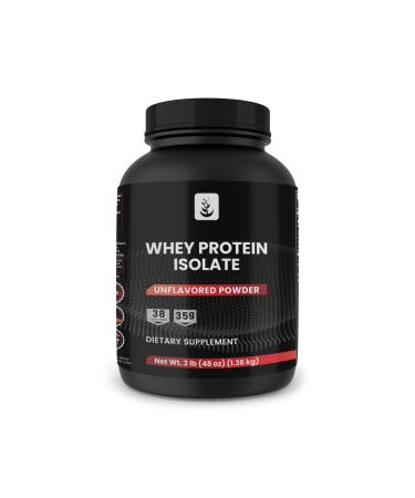 PURE ORIGINAL INGREDIENTS Whey Protein Isolate 3 lb Instantized Unflavored Unflavored 3 Pound