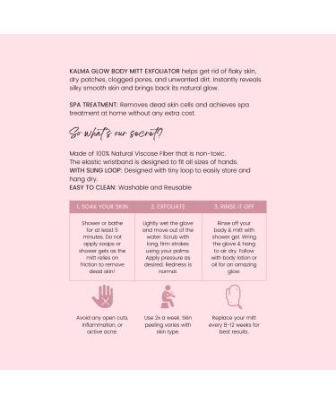 Kalma Glow Bath Glove | Exfoliating Body Scrub Mitt | Gentle Dead Skin Remover | Black - Buy Online on GoSupps.com