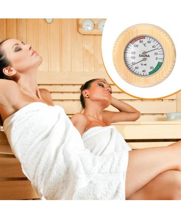 Fivtsme 2 in 1 Sauna Thermometer Hygrometer - Premium Quality Wooden Frame 145mm Heat-Resistant Sauna Accessories - Buy Online on GoSupps.com