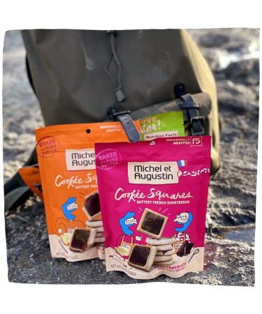 Michel et Augustin Gourmet Chocolate Cookie Squares - Individually Wrapped European Cookies - 3-Bag Variety Pack | 15 French Shortbread Cookies per Bag - Buy Online on GoSupps.com