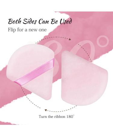 2 Pcs Triangle Velvet Makeup Powder Puffs Set - Pink & Black | Soft Velour Beauty Triangle Face Puffs for Setting Loose Powder, Under Eye Makeup Applicator - Buy Online on GoSupps.com
