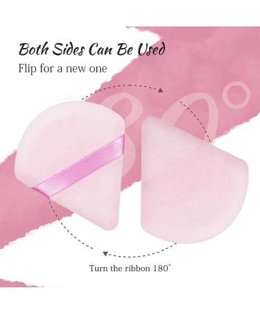 2 Pack Triangle Velour Makeup Powder Puffs | Soft Face Powder Puff for Setting Loose Powder | Beauty Powderpuff for Under Eye | Black+Pink - Buy Online on GoSupps.com