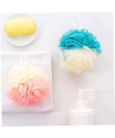 Healeved 8pcs Color Matching Bath Ball Body Scrubber Set - Natural Bath Sponges for Men and Women - Shower Poufs and Body Scrub Mitt - Buy Online on GoSupps.com