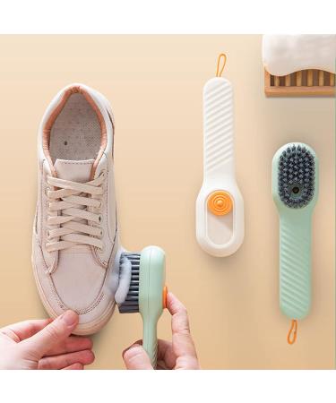2 PCS Shoes Brush Cleaning Brush with Liquid Box Multifunctional Brush for Cleaning Cleaning Tool for Home Kitchen Bathroom.(White Green) - Buy Online on GoSupps.com