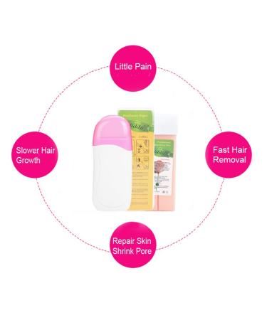 3 IN 1 Roll On Wax Device Set | Wax Cartridges & 100Pcs Depilatory Paper for Body Hair Removal - International Shipping Available - Buy Online on GoSupps.com