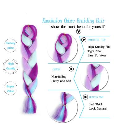 Fanfyfyu Ombre Braiding Hair - 3 Pack Kanekalon Jumbo Braid Extensions 24 Inch Box Braids for Stunning Hair Art - Buy Online on GoSupps.com