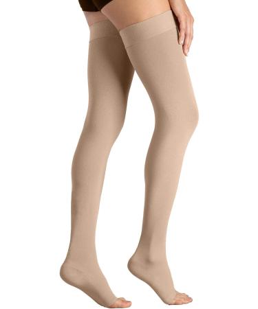 MD Thigh High Compression Stockings | Open-Toe 20-30mmHg Firm Support Socks for Varicose Veins & Swollen Legs - Nude L - Buy Online on GoSupps.com