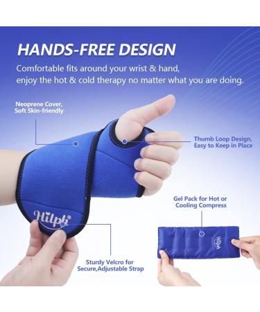 Hilph Wrist Ice Pack - Reusable Gel Cold Wrap for Carpal Tunnel, Sprains, and Injuries - Buy Online on GoSupps.com