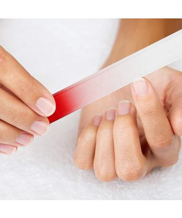 SWKJ 4 PCS Set Glass Nail Files Professional Gradient Color Crystal Nail Files with Cases Double Sided Nail Files Fingernail/Toenail Caring Tools for Home and Salon Use - Buy Online on GoSupps.com