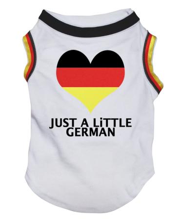 Petitebelle Just A Little German Heart Shaped Dog Shirt White/Flag Size XXL White/Flag XXL