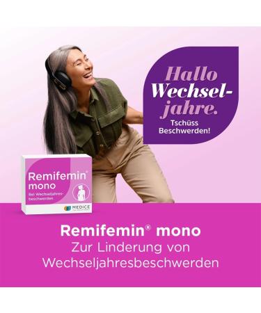 Remifemin Mono 60 Tablets - Hormone-Free Relief for Menopause Symptoms - 1 Pack of 60 Vegetable Capsules - International Shipping Available - Buy Online on GoSupps.com
