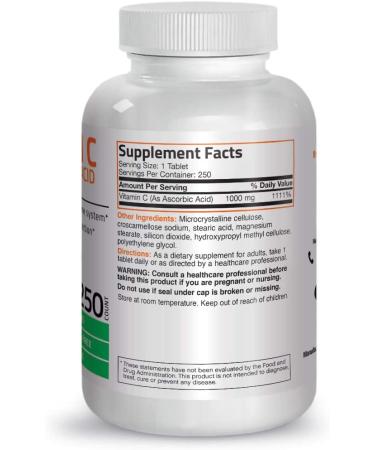 Vitamin C 1000mg Non-GMO - Immune Support & Antioxidant - 250 Tablets - Buy Online on GoSupps.com