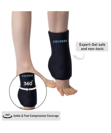 Coldest Ankle Foot Ice Pack Wrap - 360 Cold Gel Pack for Sprained Ankles, Plantar Fasciitis, Achilles Tendonitis - Freezable & Reusable (Standard) - Buy Online on GoSupps.com